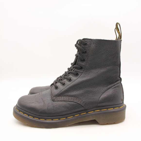 Doc Dr. Martens Pascal 8 Eye Combat Boots Women's US Size 7 Black Leather - Picture 2 of 9